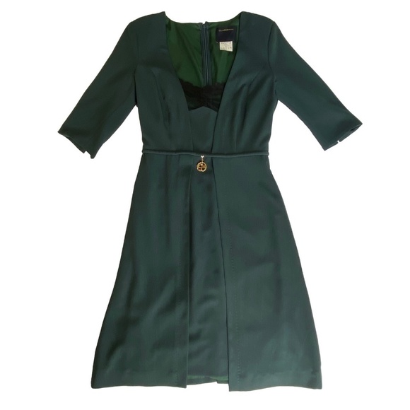 CLASS ROBERTO CAVALLI Office Siren Snake Charm Designer Italian Green Dress 8 - Picture 4 of 16